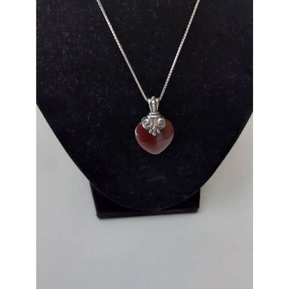 Pendant Necklace Red stone Vintage - Picture 2 of 5